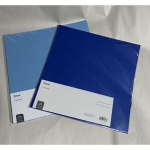 Cricut Cardstock Lot of 2 Bulk Sampler Basic 12''x12'' (48 Sheets) Blue, Multi